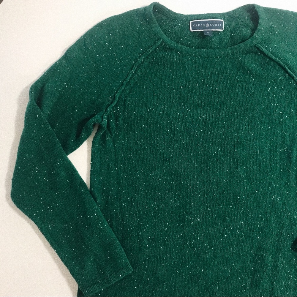 Karen Scott Green Marled Sweater